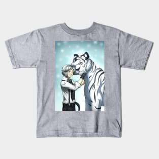 Boy with White Tiger Kids T-Shirt